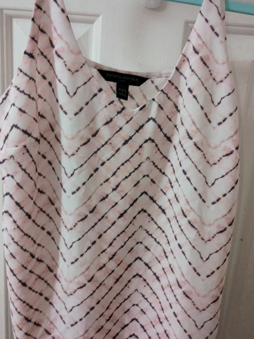Banana Republic Pink & Navy Chevron Tank